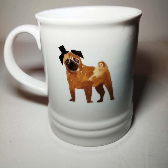 Fringe Sad Face Pug Dog Hat Coffee Tea Mug Cup - Picture 2 of 8